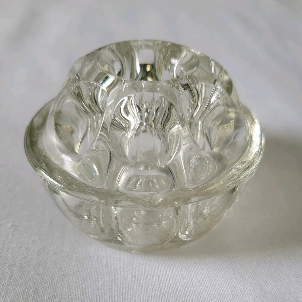 VTG Reims France Crystal Flower Frog Vase Insert 9 Hole Floral Vase 1950